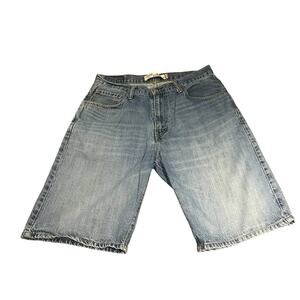 Levis 569 Jean Shorts Men 33 Jorts Loose Fit Straight Denim Baggy Y2K Faded Worn